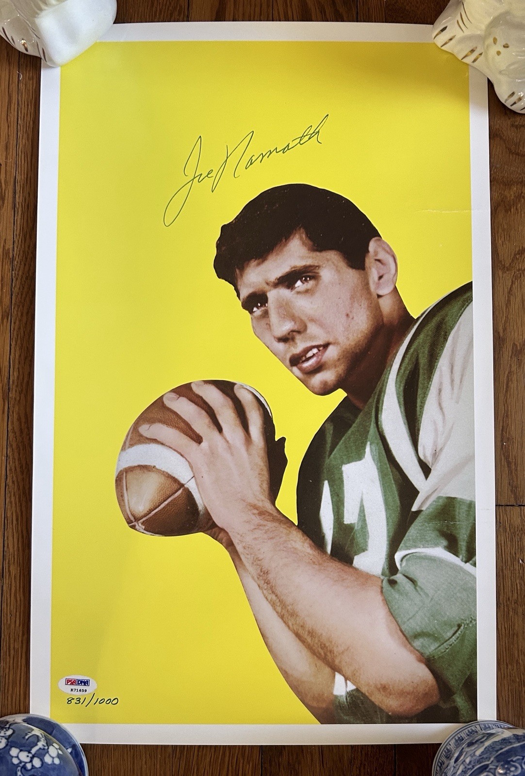 JOE NAMATH AUTO AUTOGRAPH SIGNED 1965 TOPPS ROOKIE PRINT /1000 JETS HOF PSA/DNA