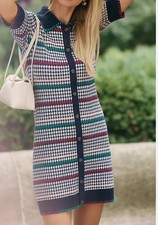 Maeve Anthropologie Buttondown Sweater Shift Mini Dress (Size L) NEW NWOT