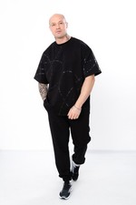 Men s Oversized Tee Drawstring Pants Set Comfortable Fit Stylish Design...