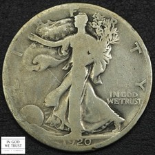 1920 D Walking Liberty Silver Half Dollar 50C - Scratched