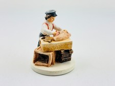 Vintage Copr. 1960 Sebastian Miniature Boy Sculpting Boat Ceramic Figurine 3.5"