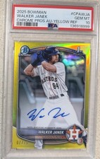 2025 Bowman - Chrome Prospect Autographs Walker Janek - /75 True Yellow (PSA 10)