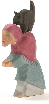 Ostheimer Hexe mit Katze 2-tlg. 25100 Holzfigur Märchenfigur Handarbeit Neu