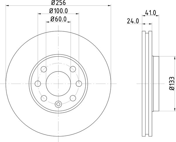 2x Mintex MDC1049C Front 256mm Vented Brake Discs Fits Opel Astra Corsa 569059 - Image 4