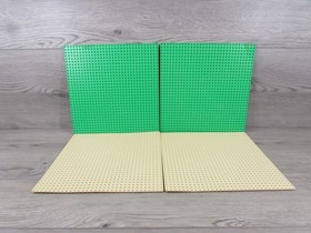 LEGO Baseplate Base Plates 32x32 blue Tan and  Green  10"x10" Lot of 4