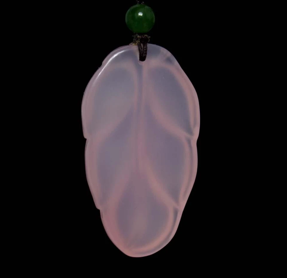 Colgante de ágata rosa natural china 16G con hoja A553 Foto 4 de 4