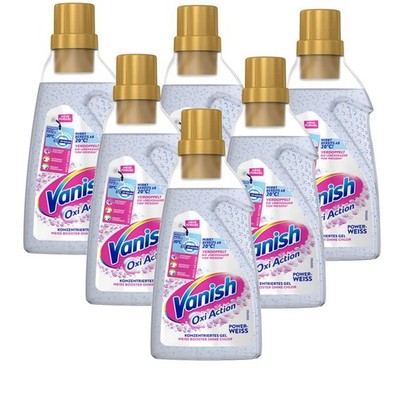 Vanish Oxi Action Powerweiss Gel, 6x750ml, Fleckenentferner +Polpa
