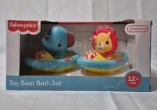 Fisher-Price Bath Toy Play Set Two Boats Elephant, Lion Detachable Animals NEW