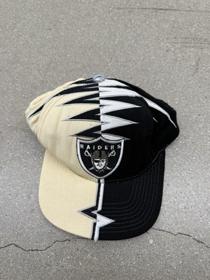 RAIDERS ストライプキャップ NFL公式 90s 希少 デッド Vintage Raiders Shockwave Retro NFL Football Black White Cap