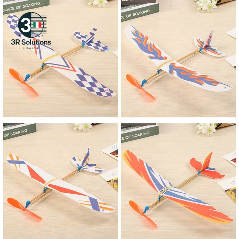 5/10 Pz Elastico Alimentato Modello Di Aereo Aliante Aerei Bomber Aereo Festa Di - Immagine 3 di 4