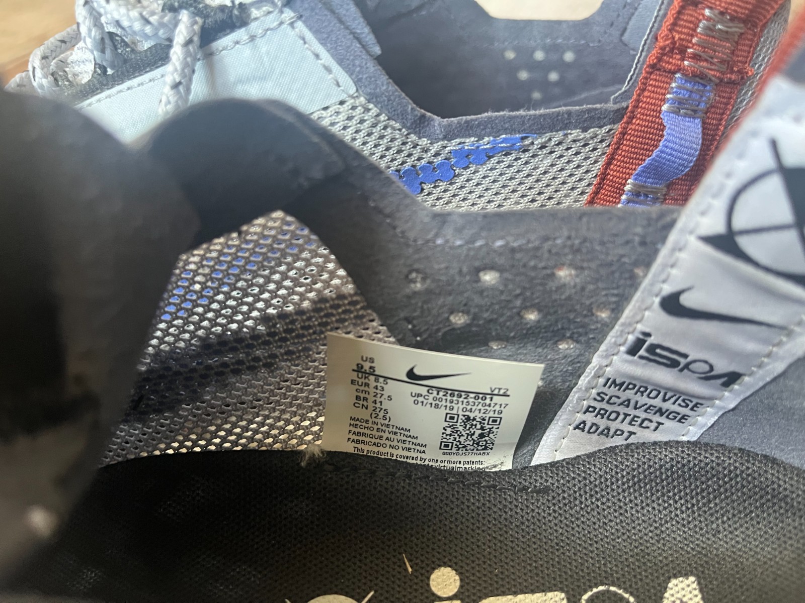 NIKE REACT RUNNER ISPA WOLF GRAY BLUE SNEAKER SHO… - image 8