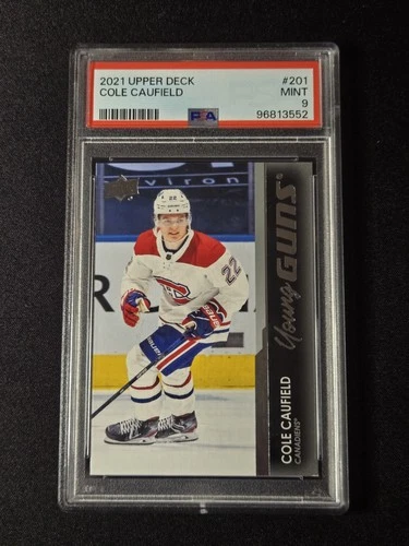 2021 UPPER DECK #201 COLE CAUFIELD YOUNG GUNS RC ROOKIE PSA 9
