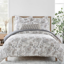 Ophelia Blush Reversible King Duvet Cover Set with Pillowcases - Floral Design