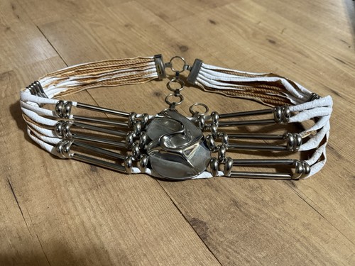 Vintage Leather And Metal Belt