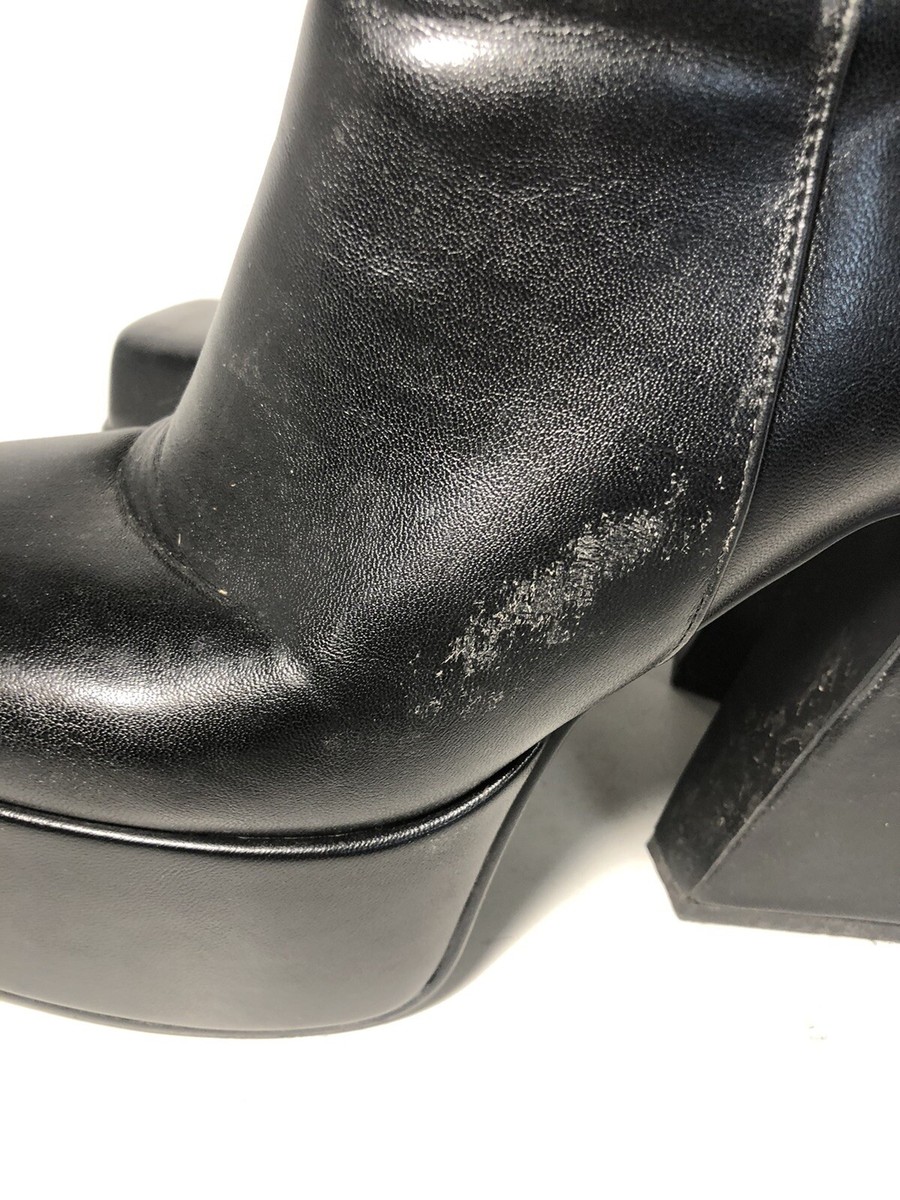 Wet Kiss Y2K Platform Black Leather Boots Woman's 9 | eBay