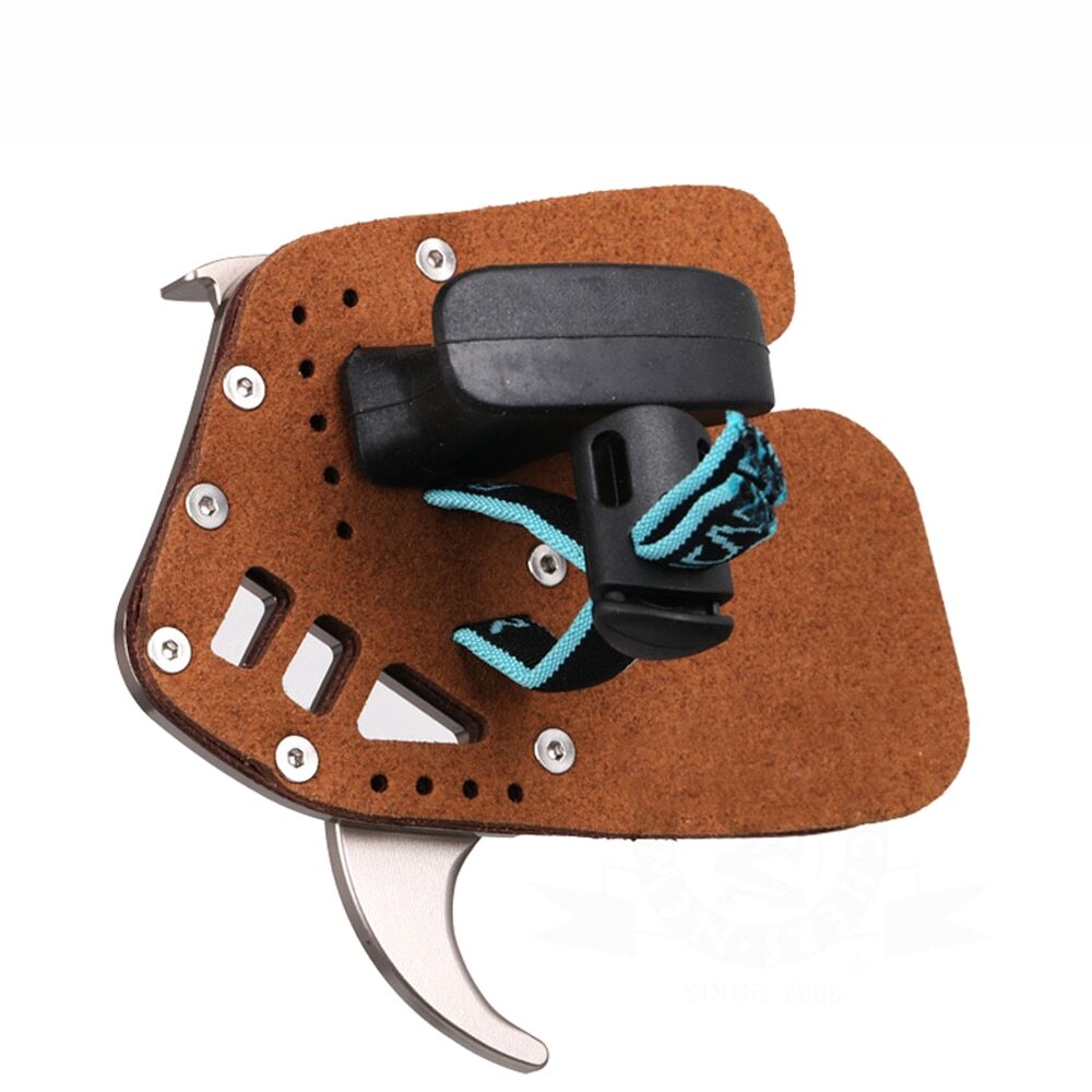 Archery Finger Tab Guard Protection Genuine Leather + Aluminum S/M/L Hunting