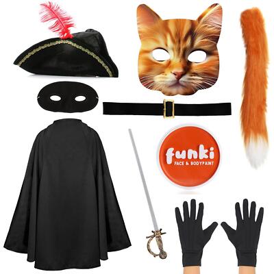 ERWACHSENE KATZE BANDIT IN STIEFELN KOSTÜM BUCH TAG FILM FIGUR PARTY