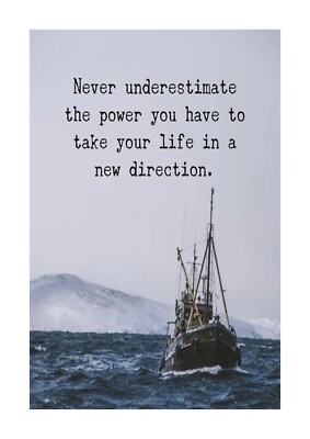 Move in a new Direction Change Course montiert Repro Karte Poster Rahmenwahl