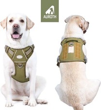 AUROTH Tactical Dog Harness Large Dogs No Pull Adjustable Harness NEW :FL24-4
