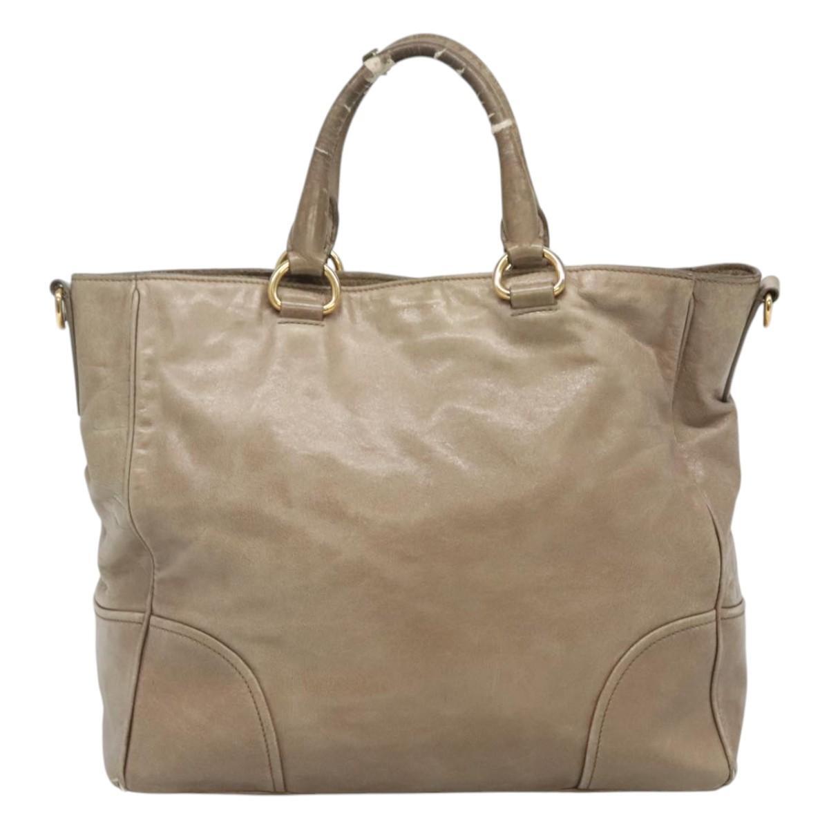 PRADA ゴールド レザー ショルダー　ウェット2wayバッグ PRADA Hand Bag Leather 2way Beige Gold Auth ti2919 | eBay