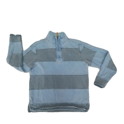 Herren Fat Face Chore Sweatshirt Chore Pullover Zip Neck strapazierfähig Baumwolle blau M
