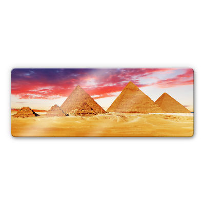 Glasbild Die Pyramiden von Gizeh - Panorama Wandbild Wanddeko Cheops Ägypten