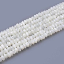 4mm Mother of pearl mop shell rondelle loose beads 15.5" jj0400
