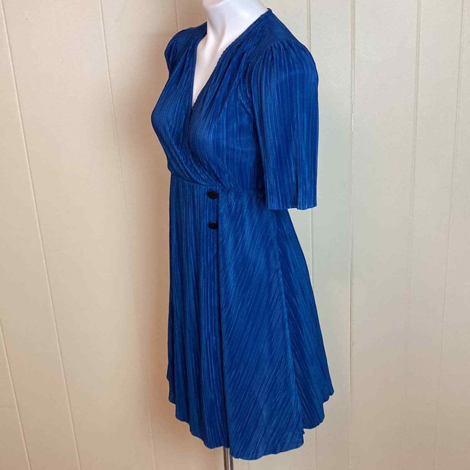 Vestido Asos Retro Fit & Flare 4 Cruz Frontal Plisado Años 50 Día Versátil eBay