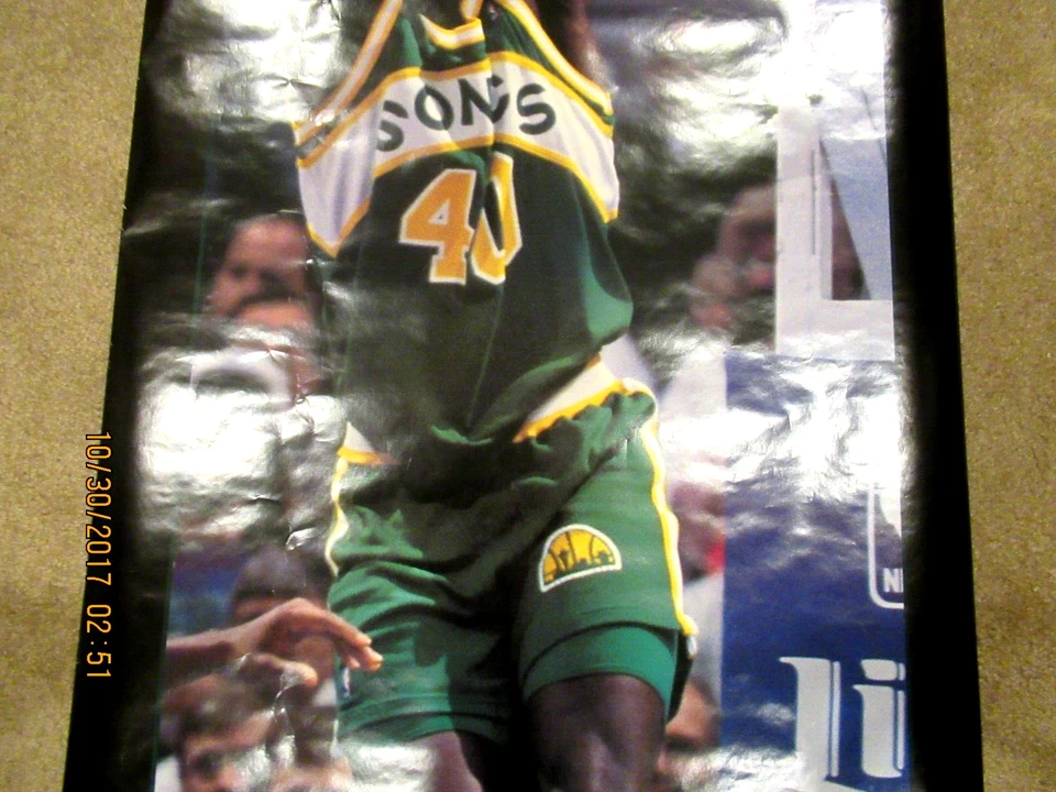 1993 shawn kemp the reign man slam dance 26x74 doorsize poster by costacos bros. - Image 4 of 4
