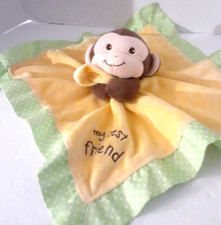 Monkey Plush Lovie Security Blanket My Best Friend Yellow Green 13.5" Garanimals