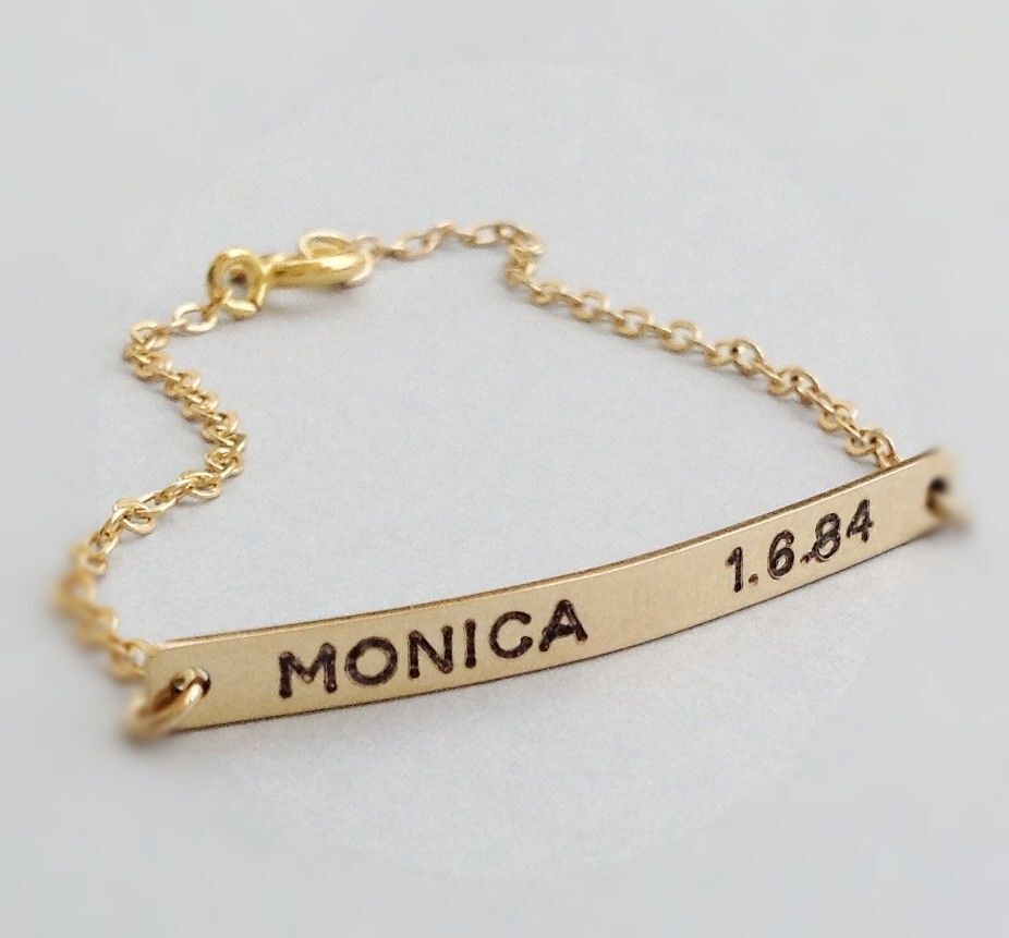 Better Jewelry Personalized 14K Gold Double Nameplate Bracelet –  Betterjewelry