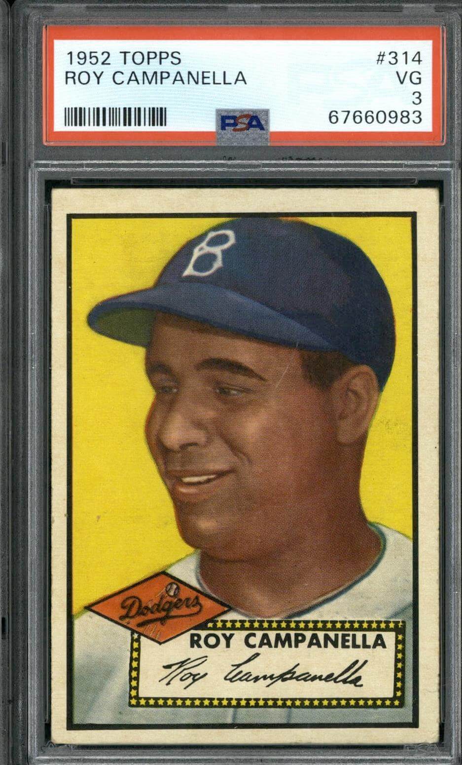 1952 Topps #314 Roy Campanella - PSA 3