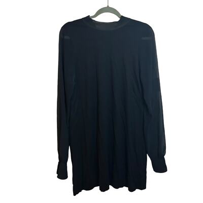 Zara Black Sheer Long Sleeve Tie Back Shift Dress Women's Size Large