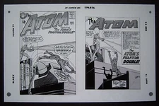 Original Production Art ATOM #9 cover & splash page, GIL KANE art