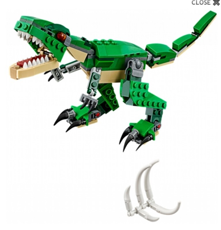 LEGO Creator 3 in 1 Mighty Dinosaurs Green Edition 31058 w/Manuals