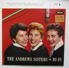 Vintage 45 Capitol Records The Andrews Sisters in HI-FI EAP 1-790 Part 1