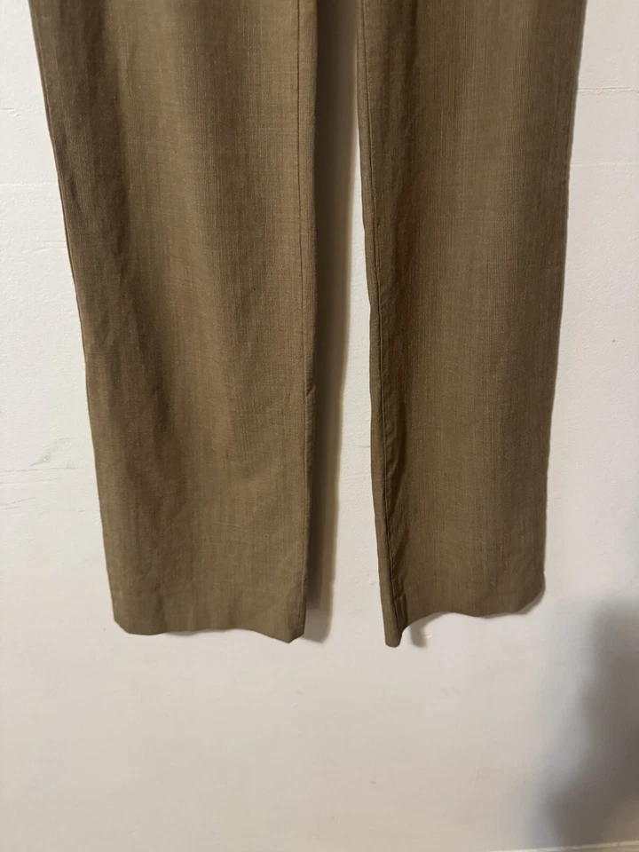 Piazza Sempione Womens Trousers Pants Size 40 IT Tan Beige Pleated Wool Italy - Image 3 of 4