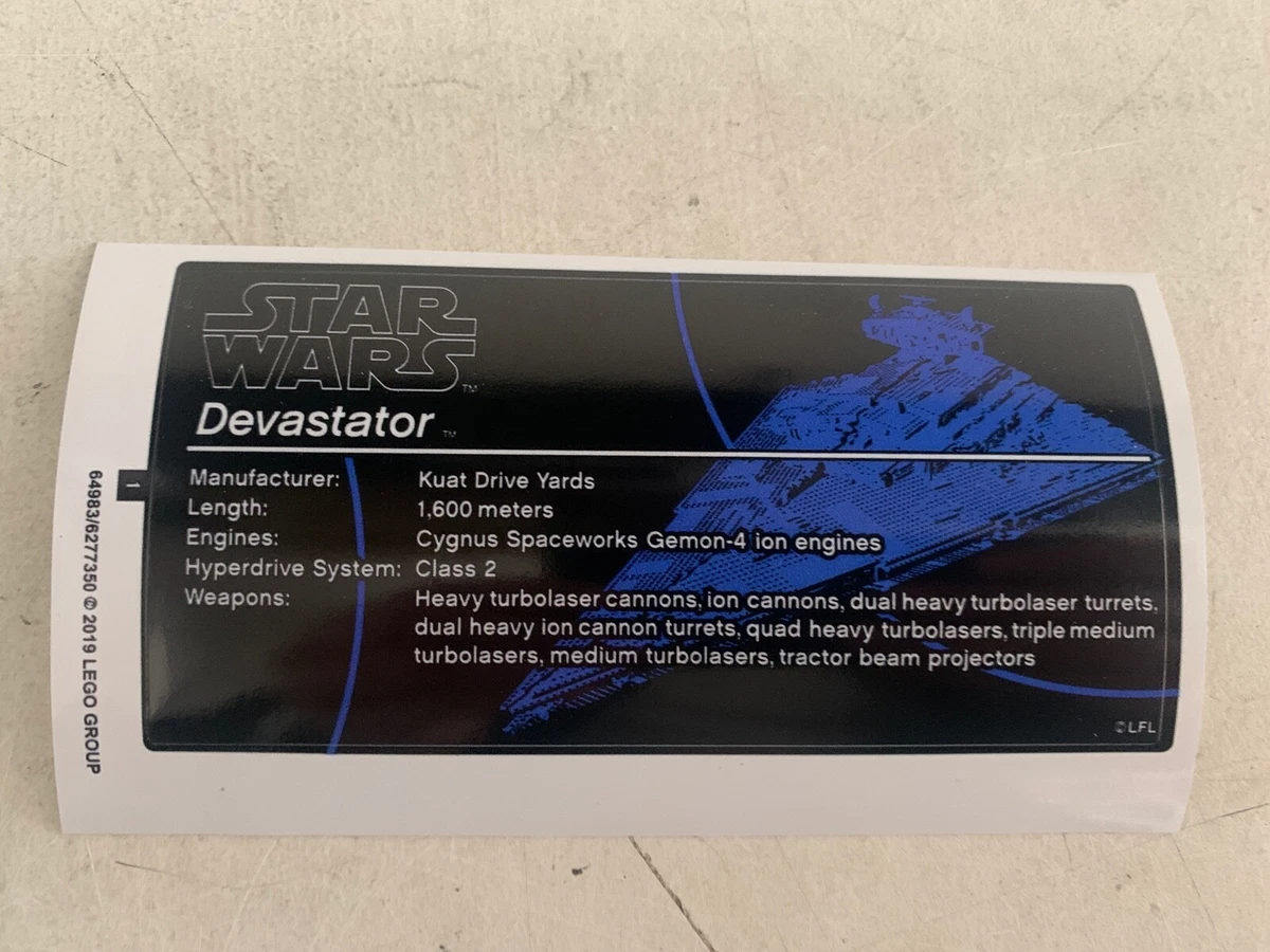 UCS Sticker Sheet for Set 75252 Devastator