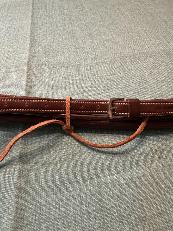New Cob size No Brand Standing Martingale Chestnut Leather Square Raised - Image 3 of 4