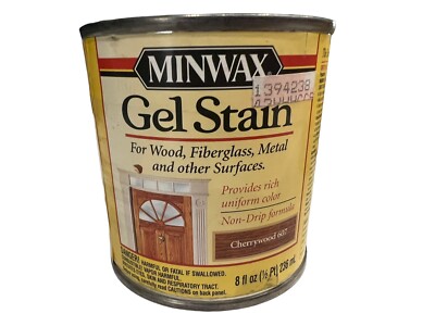 Minwax Gel Stain Cherrywood 8 fl oz 1/2 Pint Sealed Discontinued Hard To Find