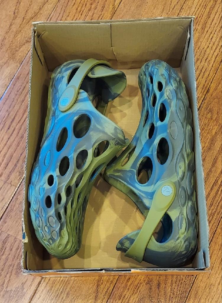 Sandalo Merrell Hydro Moc da uomo 12 grigio oliva scatola mimetica pantofola da trekking