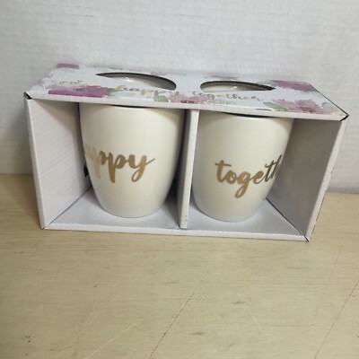 NEW IN BOX Orly Mug Sets HAPPY TOGETHER Gift Couple Wedding BRIDE GROOM (HH1)