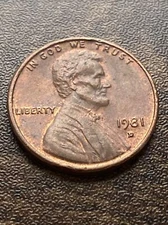 1981 D Penny Error Variety Lincoln Memorial D/D Filled “D” Actual Coin TK4478*