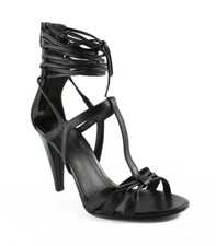 Sigerson Morrison black ankle strap sandal Smmelody-001 heels size 8.5