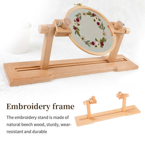 Adjustable Lap Table Holder Embroidery Seat Frame Round Desktop With Hoop Ring - Zdjęcie 1 z 12