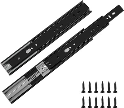 (10 Pairs) Lontan 12'' Heavy Duty Soft Close Drawer Slides (BLACK) SL4512BK-12