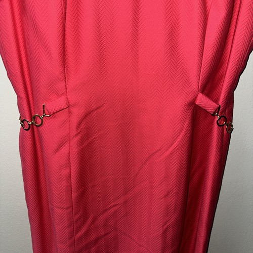 Talbots Short Sleeve Dress Women’s 10 P Pink Tweed Gold Chain Accent Spring - Picture 3 of 11
