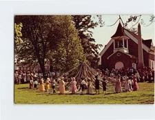 Postcard Children dance around Maypole Old Dover Days Dover Delaware USA