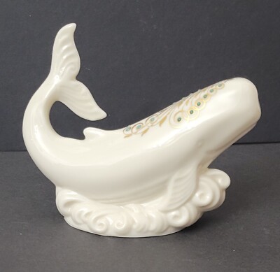 ＬＥＮＯＸ フィギュリン 【美品】スパームホエール　1993 Lenox China Jewels Whale Sea life Figurine 1993 Made in USA 6in | eBay