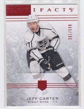 14/15 ARTIFACTS...JEFF CARTER...RUBY RED PARALLEL...201/599...# 94...KINGS